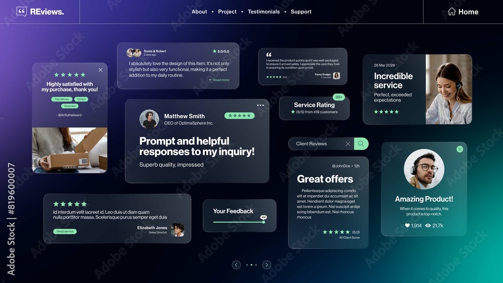 Testimonials & Quotes Video Template modèle Stock | Adobe Stock