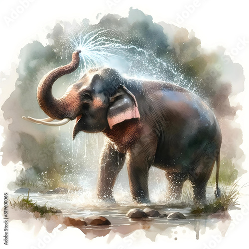 Elephant bathing
