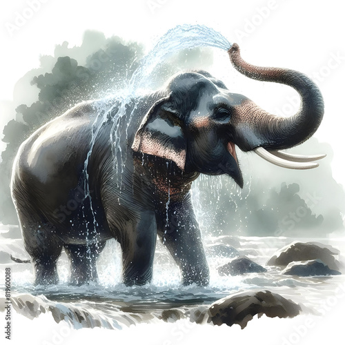 Elephant bathing