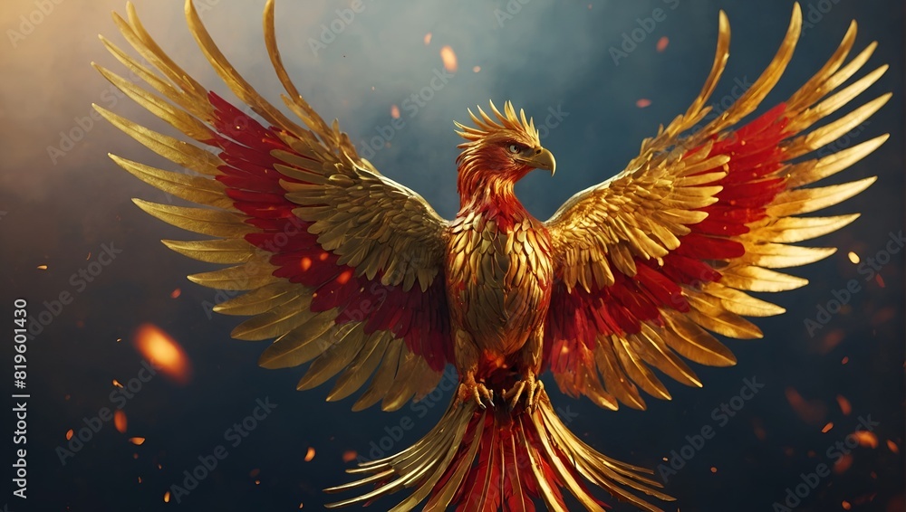 Phoenix bird fire fantasy firebird abstract magic 3D eagle animal ...