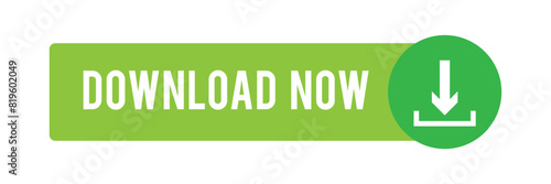green download button with download icon isolated on white background. download button png