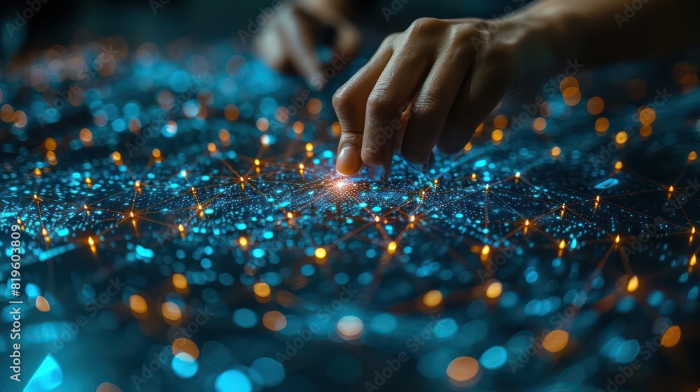 A hands drawing a network of connections on a glass board, illustrating networking in business. A hands drawing a network of connections on a glass board, illustrating networking in business.