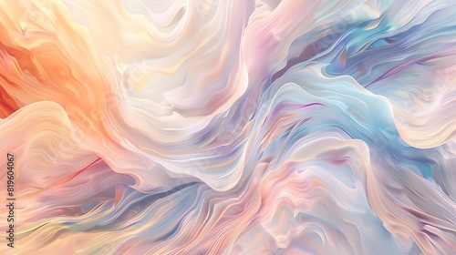 Elegant swirling waves in soft pastel colors, providing a soothing and artistic background photo