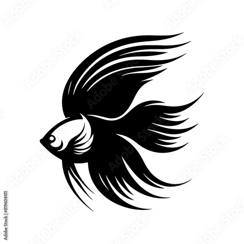 High-Resolution Angelfish Silhouette for Professional and Personal Projects - minimalist angelfish vector

