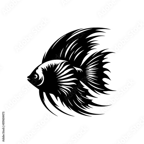 Artistic Angelfish Silhouette for High-End and Unique Artworks - angelfish illustration
