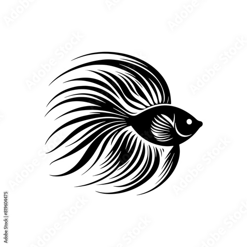Minimalist Angelfish Silhouette Perfect for Unique and Creative Projects - minimalist angelfish vector
