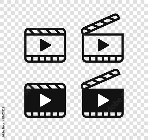 Video media player playback icons. Filming, camera icons. Concept for video shooting, film.