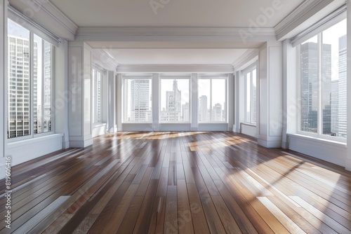 Wallpaper Mural Flooring Home Interior. Clean and Empty Business Apartment in the City Torontodigital.ca