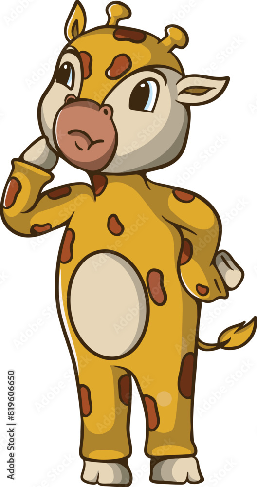 cute little beautiful giraffe cartoon illustration design thinking.eps cute little beautiful giraffe cartoon illustration design thinking.eps