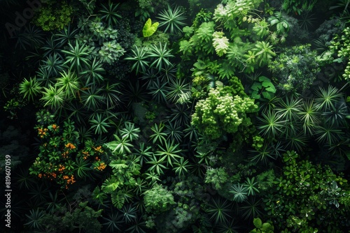 Lush Green Foliage Top View