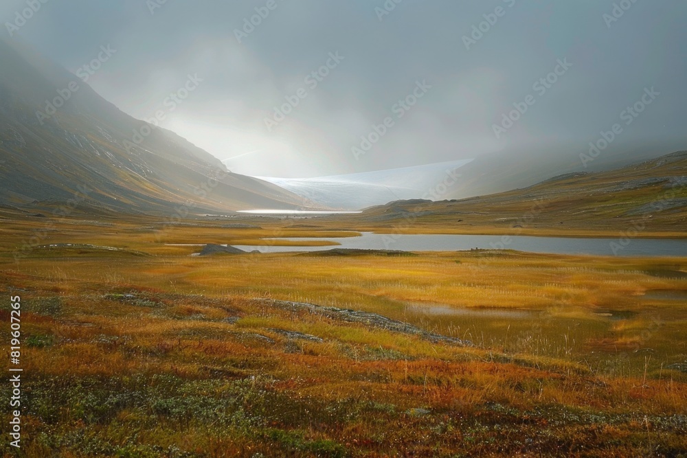 Snow-Covered Mountains in Misty Light Snow-Covered Mountains in Misty Light