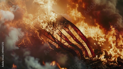 The controversy surrounding the burning or desecration of the American flag photo