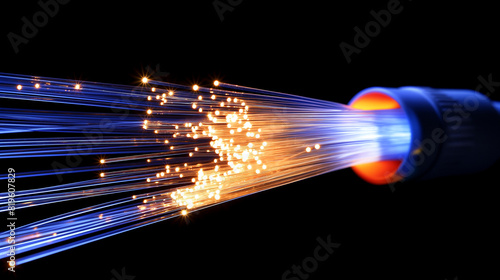 Connection with dynamic fibre optic light trail.