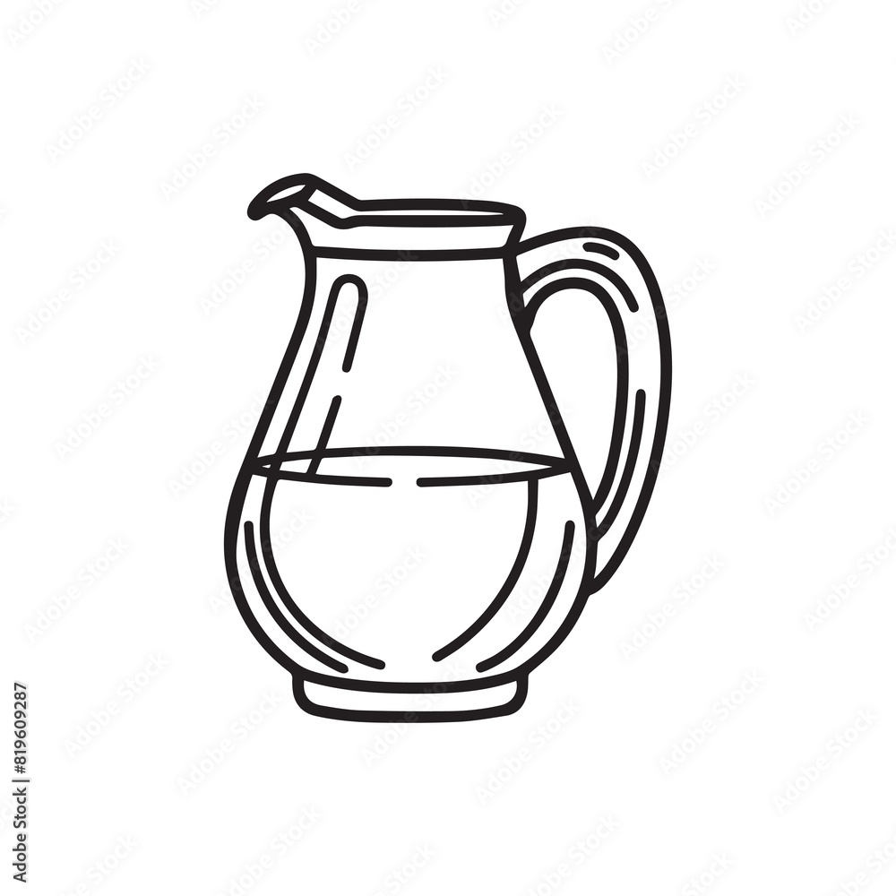 Jug outline water icon black bottle art design. Jug outline water icon black bottle art design.