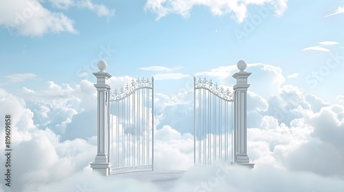 Pearly gate isolated on transparent background 