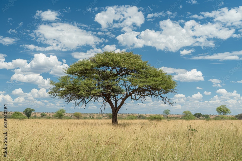 Lonely Acacia Tree on African Savannah Lonely Acacia Tree on African Savannah