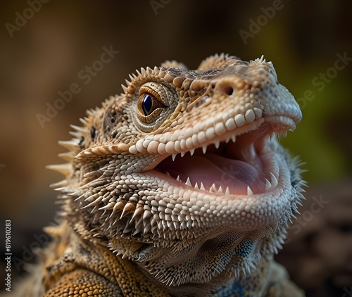 bearded dragon smiling his name is Garmoth sticky, uk, color image, species photo