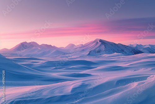 Pastel Winter Landscape at Sunrise