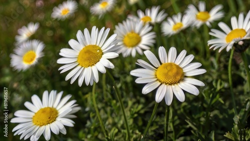 Pure White Daisies in Bloom