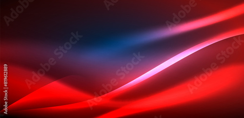 Dynamic waves in ethereal glow of neon lights. Concept merges fluidity of motion with vibrant allure of neon, crafting entrancing backdrop that embodies both vitality and futuristic sophistication