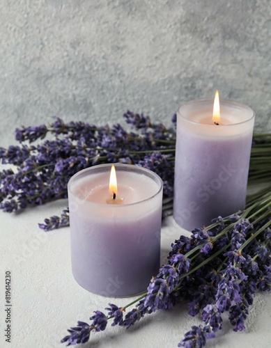 lavender candle and lavender