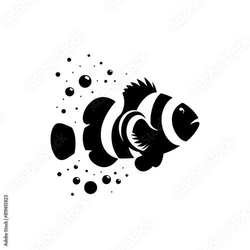 Playful Clownfish Silhouette - Sprinkle of Joy for Your Designs - minimalist clownfish vector
