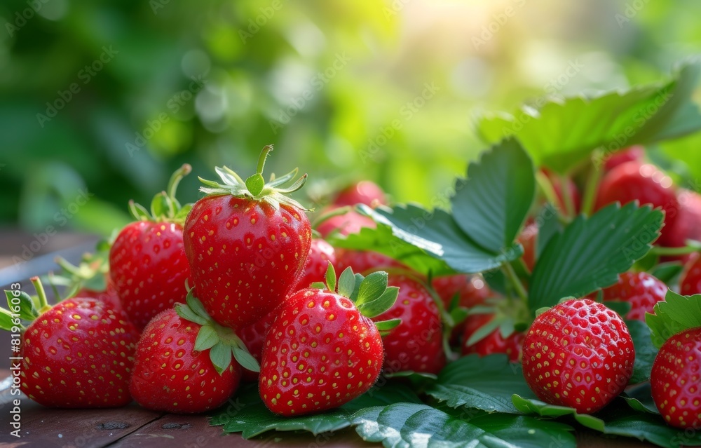 pile of fresh Strawberries picked from a strawberry farm in China pile of fresh Strawberries picked from a strawberry farm in China