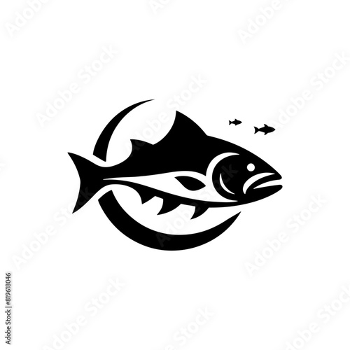 Enigmatic Cod Fish Silhouette: Intrigue Captured in Simplistic Form - minimallest cod fish vector
 photo