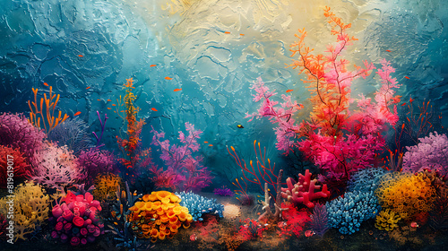 Colorful Underwater Coral Landscape © Phuwameth