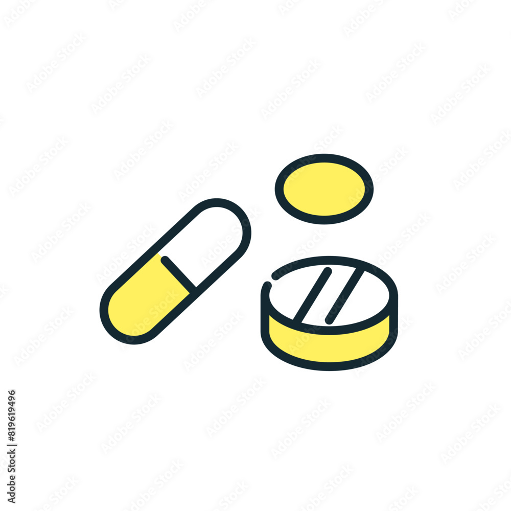 サプリメントのアイコン。シンプルなベクターイラスト素材。