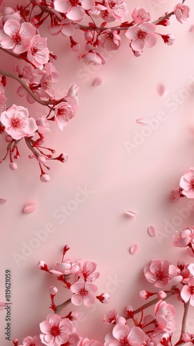 Beauty cherry blossom flower copy space decoration nature background