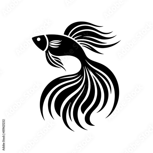 Vibrant Guppy Silhouette - Colorful Charm for Underwater Artistry - guppy illustration
