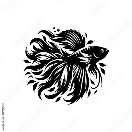 Wallpaper Mural Luminous Guppy Silhouette - Radiant Glow of Underwater Treasures - minimallest guppy vector
 Torontodigital.ca