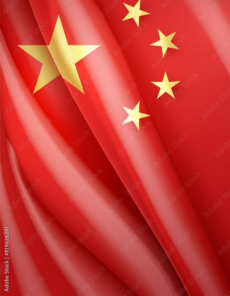 the Chinese flag with hyper-realistic detail, focusing on the vibrant red background and the precise gold stars with a textured finish. the Chinese flag with hyper-realistic detail, focusing on the vibrant red background and the precise gold stars with a textured finish.