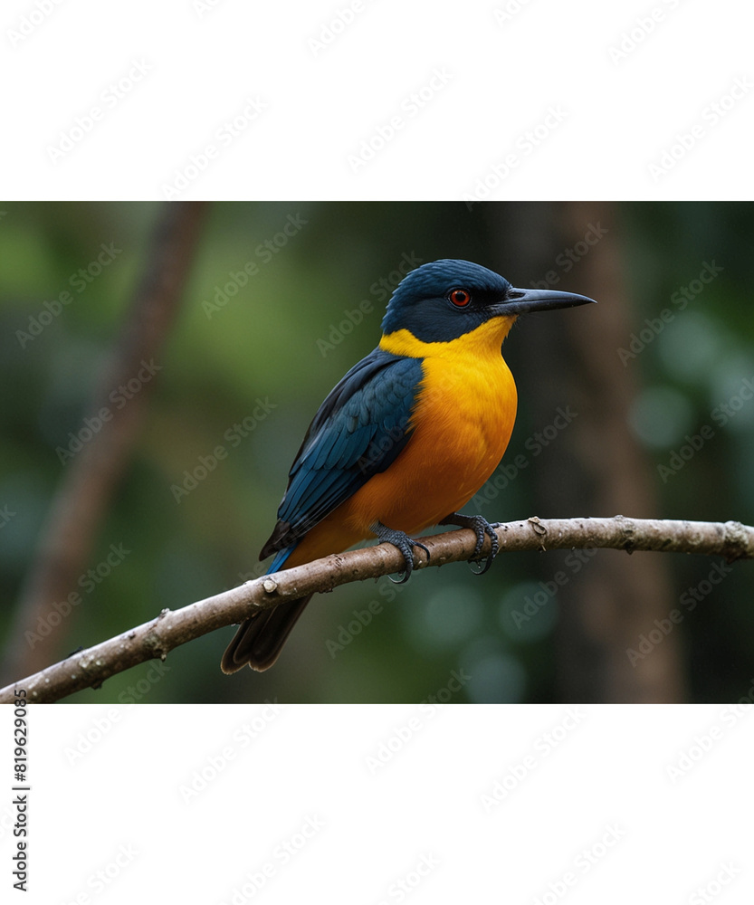 Srilankan endemic black hooded kingfisher