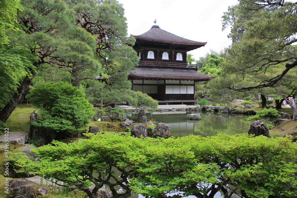 Japanese garden in Ginkakuji Temple in Kyoto, Japan Japanese garden in Ginkakuji Temple in Kyoto, Japan