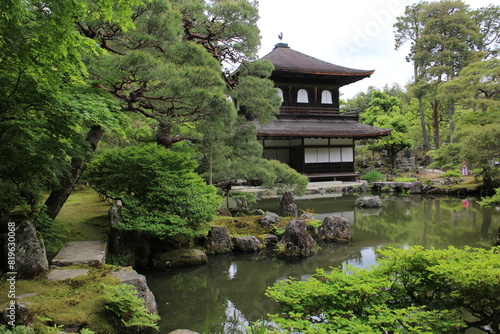 Japanese garden in Ginkakuji Temple in Kyoto, Japan © HanzoPhoto