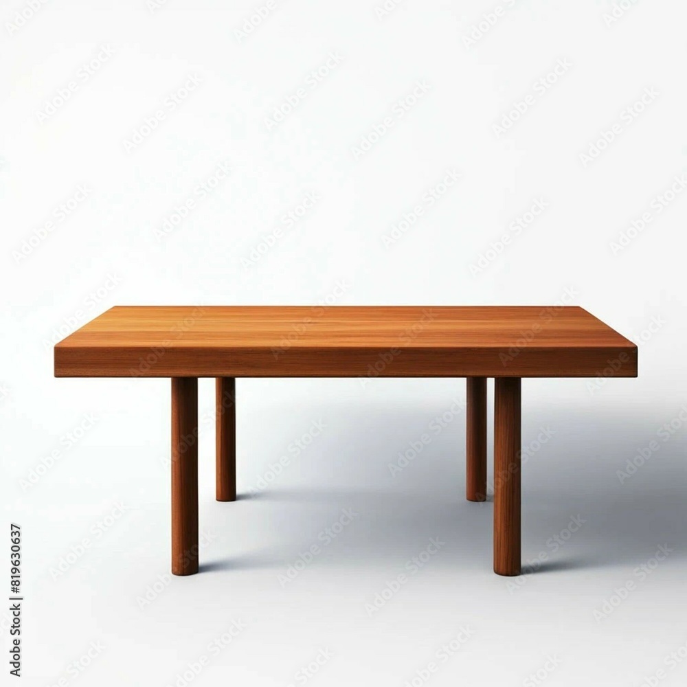 Fototapeta premium brown table. Isolated, transparent background, cutout, mockup for graphic design