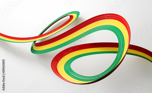 Fotografía 3d Flag Of Guinea 3d Shiny Waving Guinea Ribbon Flag On White Background 3d Illu