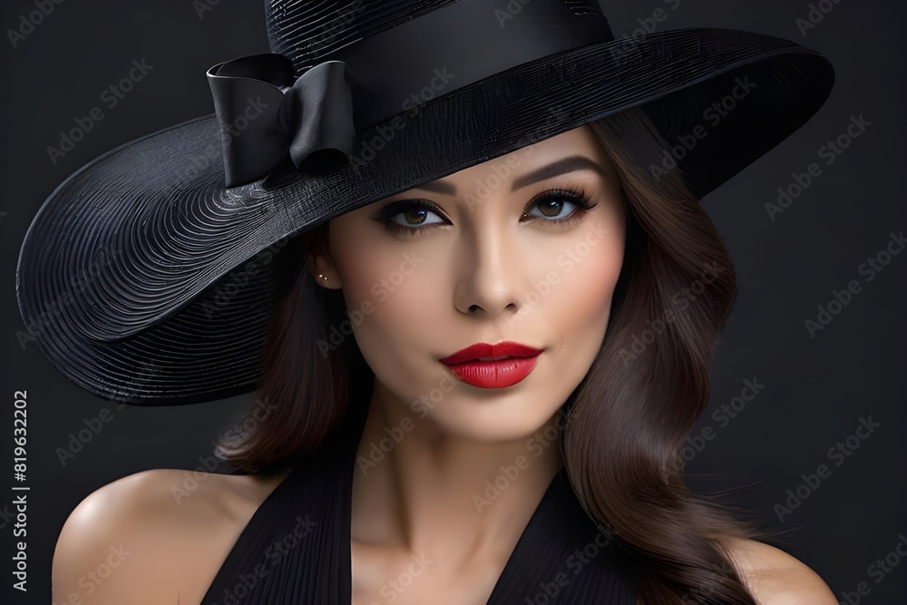 Fashion Model Beauty Portrait, Woman Beauty, Elegant Black Hat. Fashion Model Beauty Portrait, Elegant Woman in Black Hat, Beautiful Lady Lips Eyes Make Up. Fashion Model Beauty Portrait, Woman Beauty, Elegant Black Hat. Fashion Model Beauty Portrait, Elegant Woman in Black Hat, Beautiful Lady Lips Eyes Make Up.