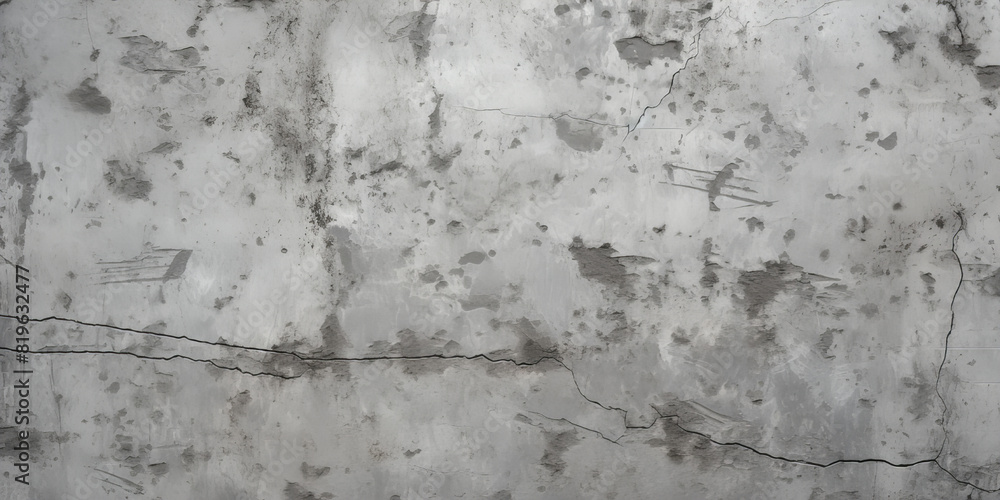 Fototapeta premium Grey cracked wall. Cement paint.
