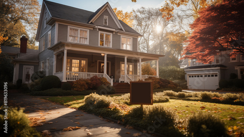 View on the cozy country house with cute garden