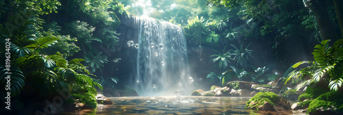 Experience the Beauty of Hidden Waterfalls in Costa Rica   Photo Stock Concept Featuring Lush Rainforests and Wildlife photo