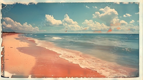 The Polaroid captured the tranquil essence of a quiet beach, where gentle waves whispered secrets to the shore.