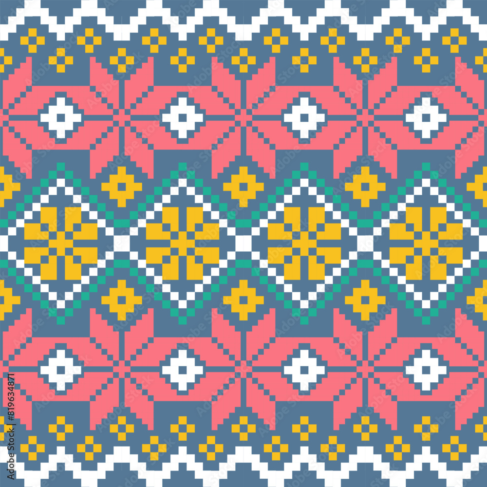 Cross-stitch fabric pattern for textile design. Clothing, background pattern. Cross-stitch fabric pattern for textile design. Clothing, background pattern.
