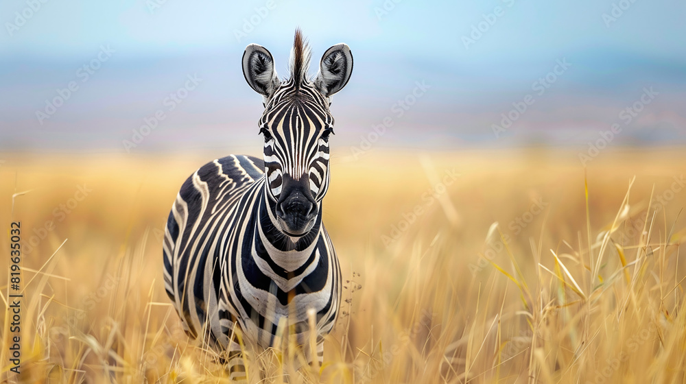 Fototapeta premium Zebra in the wild Savannah