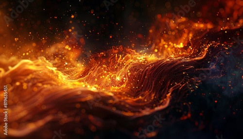A dramatic scene of fire in the night, capturing the intense and powerful essence of fire against the dark backdrop