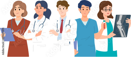 Teamwork of healthcare medicine professional and doctors concept. Hospital medical multidisciplinary team.