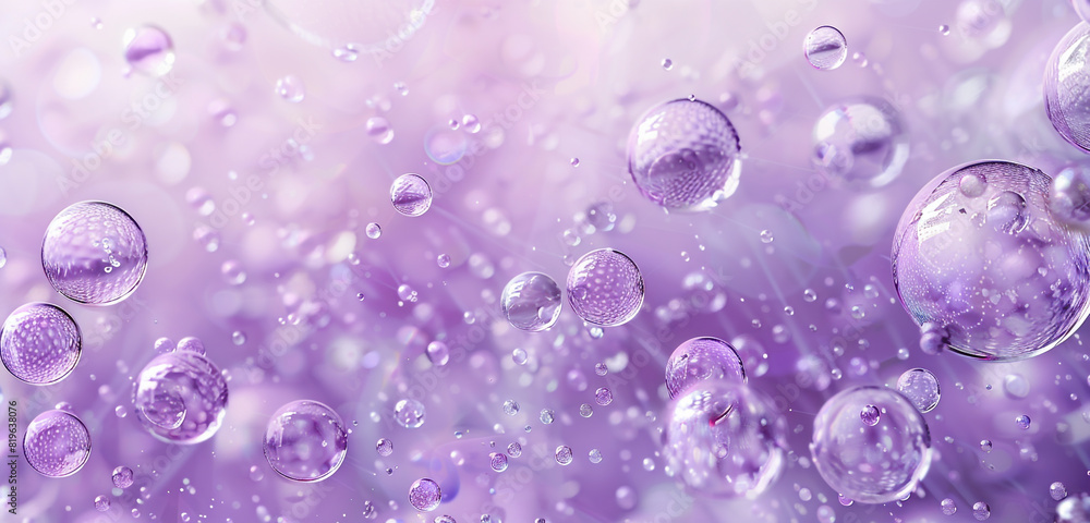Gentle lavender bubbles in holographic effect. Gentle lavender bubbles in holographic effect.