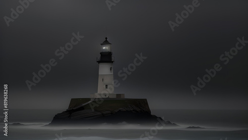 Lighthouse in the Fog photo